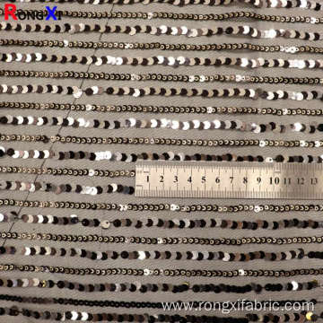 3mm 5mm 6mm Professional Sequin Stripe Fabric